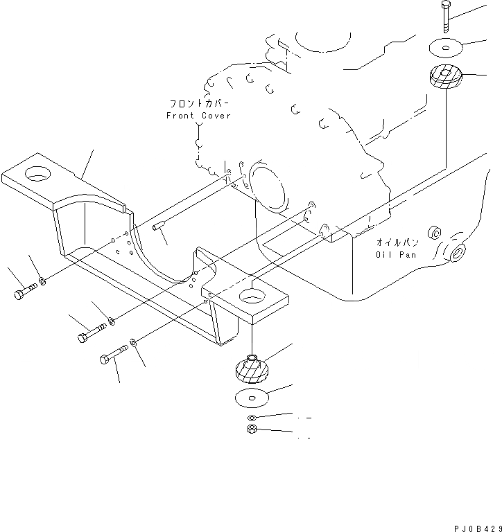 Схема запчастей Komatsu WA450L-3 - КРЕПЛЕНИЕ ДВИГАТЕЛЯ КОМПОНЕНТЫ ДВИГАТЕЛЯ