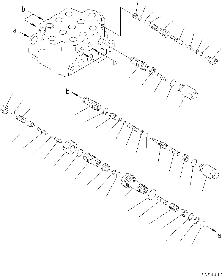 Схема запчастей Komatsu WA450L-3 - 3-Х СЕКЦИОНН. КОНТРОЛЬН. КЛАПАН (/) ОСНОВН. КОМПОНЕНТЫ И РЕМКОМПЛЕКТЫ