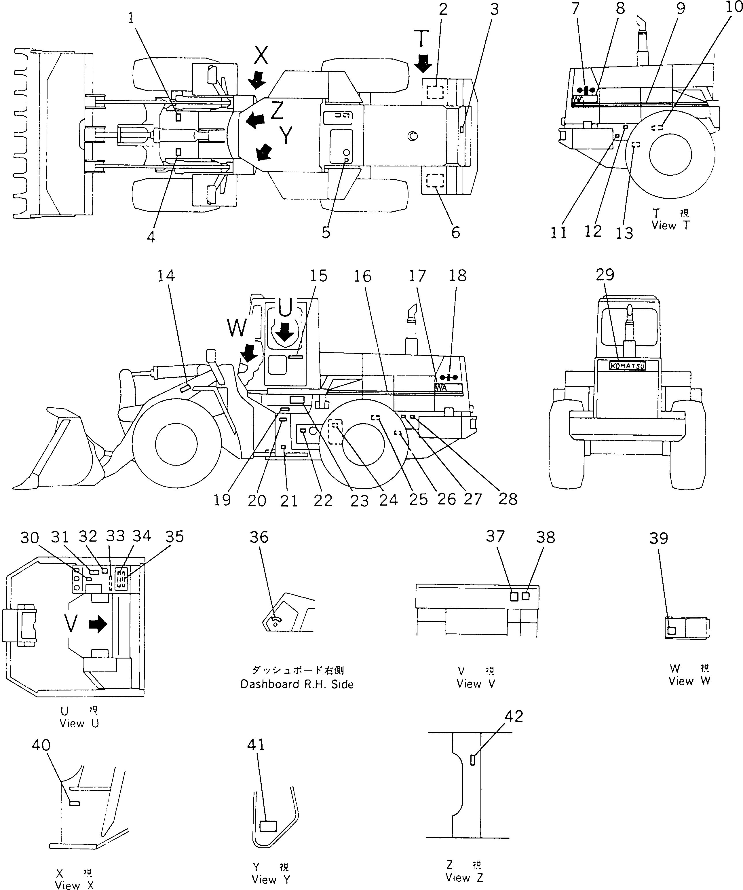 Схема запчастей Komatsu WA470-1 - МАРКИРОВКА (TBG/ABE СПЕЦ-Я.) СПЕЦ. APPLICATION ЧАСТИ