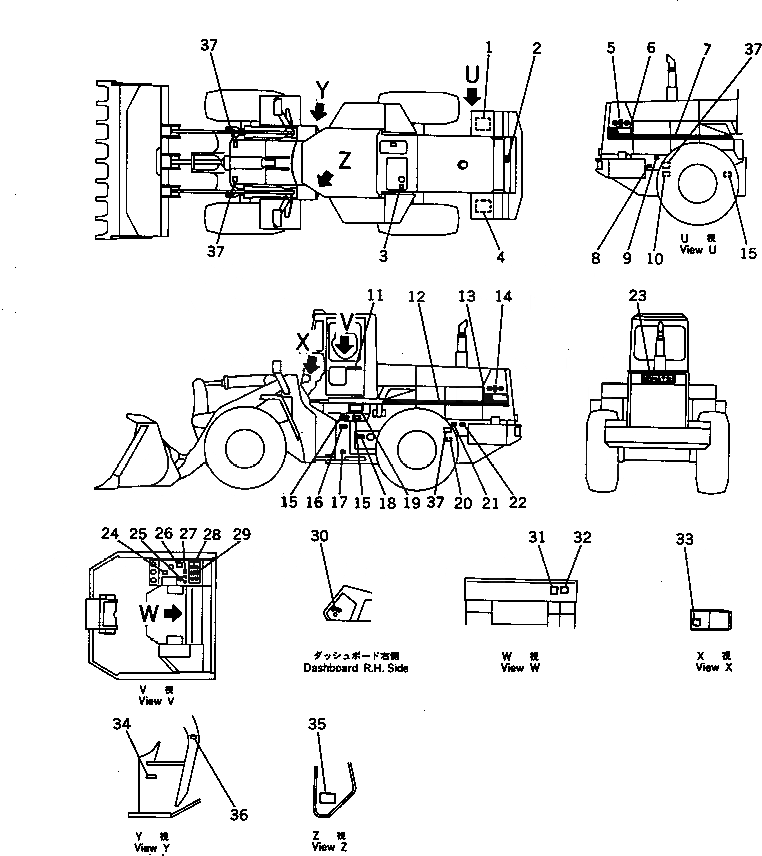 Схема запчастей Komatsu WA470-1 - МАРКИРОВКА (АНГЛ.) МАРКИРОВКА¤ ИНСТРУМЕНТ И РЕМКОМПЛЕКТЫ