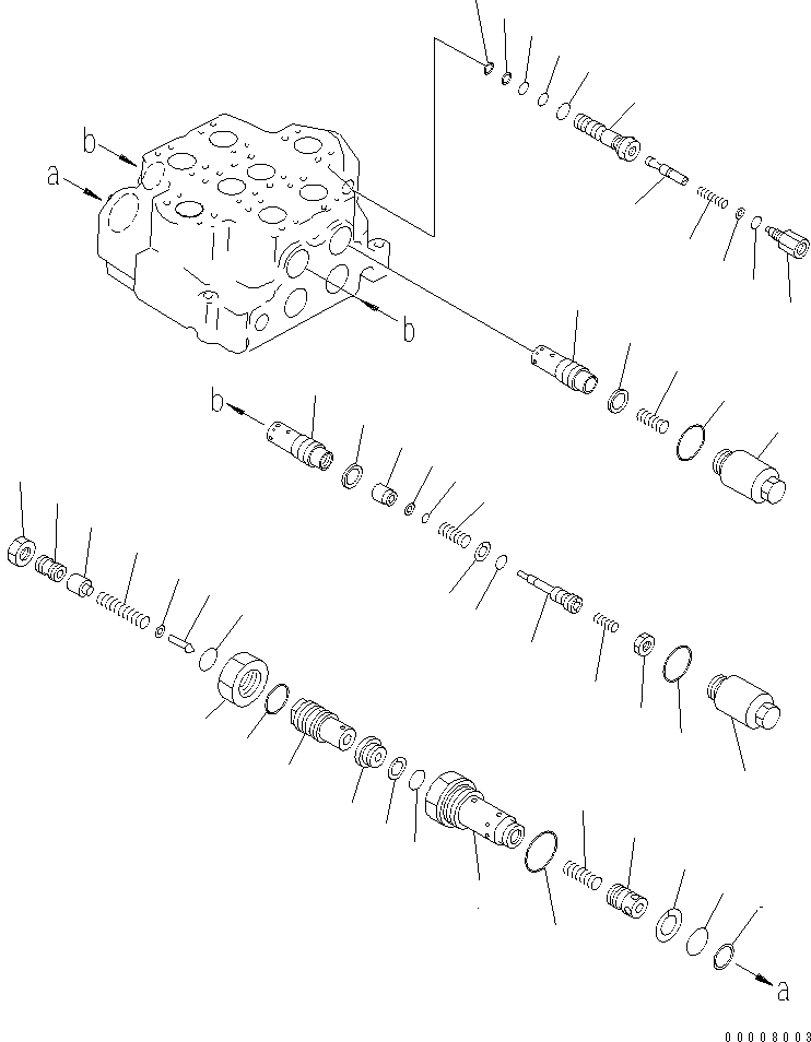 Схема запчастей Komatsu WA470-1 - 2-Х СЕКЦИОНН. УПРАВЛЯЮЩ. КЛАПАН (/)(№-9999) УПРАВЛ-Е РАБОЧИМ ОБОРУДОВАНИЕМ