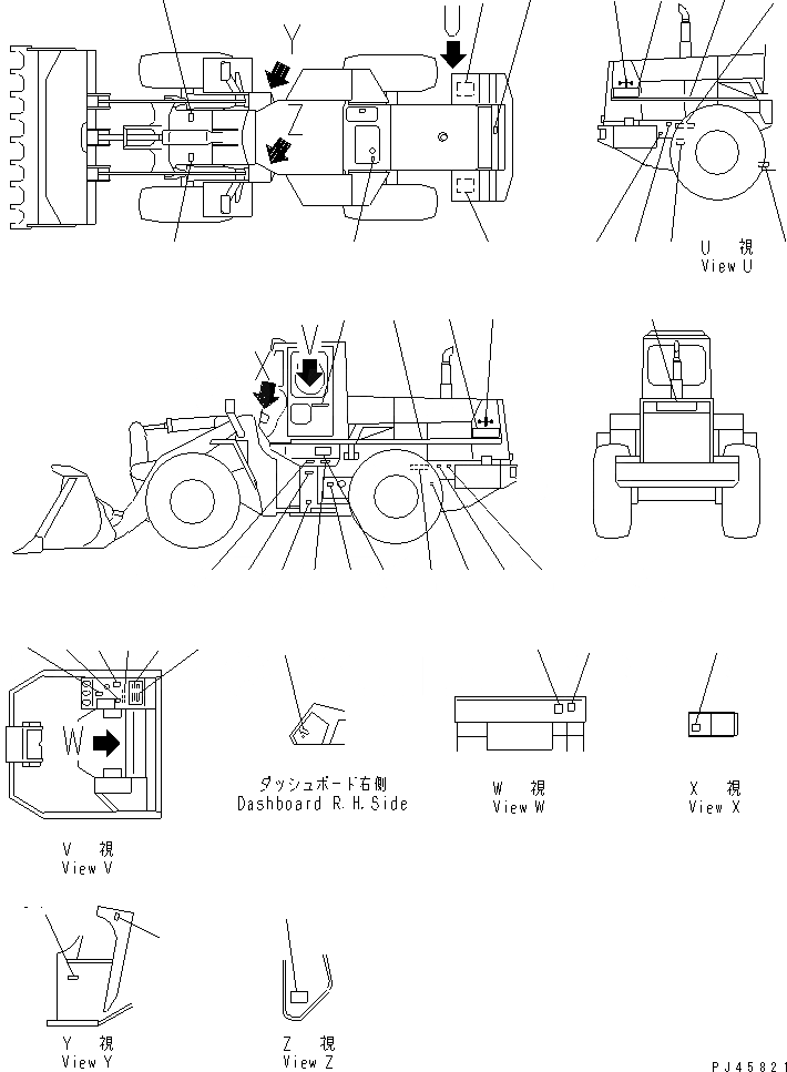 Схема запчастей Komatsu WA470-1 - МАРКИРОВКА (АНГЛ.)(№-) МАРКИРОВКА¤ ИНСТРУМЕНТ И РЕМКОМПЛЕКТЫ