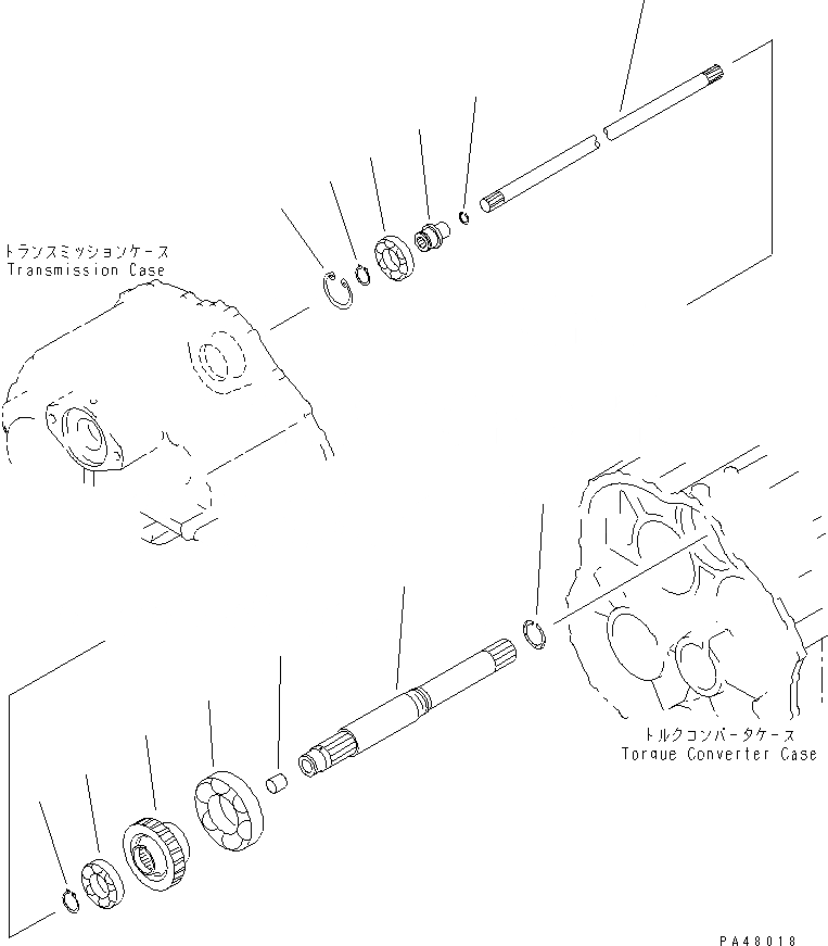 Схема запчастей Komatsu WA470-3 - ТРАНСМИССИЯ (ВХОДН. ВАЛ)(№-) СИЛОВАЯ ПЕРЕДАЧА
