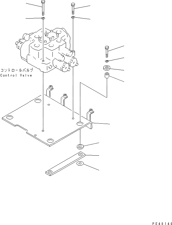 Схема запчастей Komatsu WA470-3 - 2-Х СЕКЦИОНН. КРЕПЛЕНИЕ КОНТРОЛЬНОГО КЛАПАНА(№-) УПРАВЛ-Е РАБОЧИМ ОБОРУДОВАНИЕМ