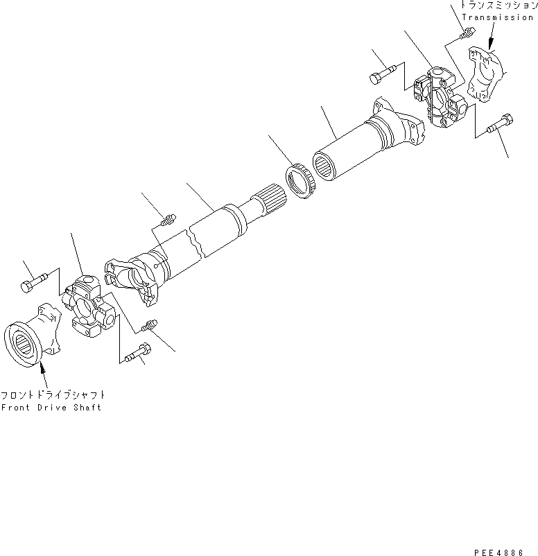 Схема запчастей Komatsu WA470-3 - ВЕДУЩ. ВАЛ (ЦЕНТР.) СИЛОВАЯ ПЕРЕДАЧА