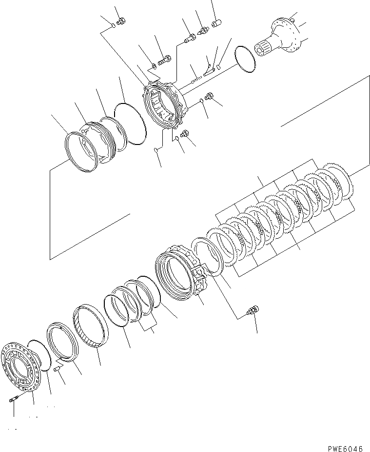 Схема запчастей Komatsu WA470-3 - ЗАДН. МОСТ (ЗАДНИЕ ТОРМОЗА) (ОХЛАДИТЕЛЬ ТОРМОЗОВ) СИЛОВАЯ ПЕРЕДАЧА
