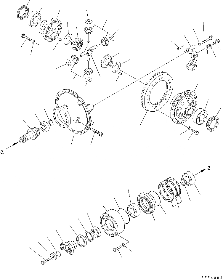 Схема запчастей Komatsu WA470-3 - ЗАДН. МОСТ (ЗАДНИЙ ДИФФЕРЕНЦИАЛ) СИЛОВАЯ ПЕРЕДАЧА