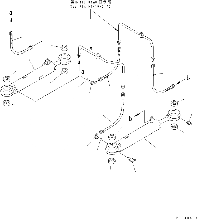 Схема запчастей Komatsu WA470-3 - ЦИЛИНДР РУЛЕВ. УПР-Я (ПАТРУБКИ ЦИЛИНДРА РУЛЕВ. УПРАВЛ-Я)(№-) ОСНОВНАЯ РАМА И ЕЕ ЧАСТИ