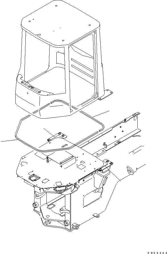 Схема запчастей Komatsu WA470-3 - КАБИНА (УПЛОТНЕНИЕ) КАБИНА ОПЕРАТОРА И СИСТЕМА УПРАВЛЕНИЯ