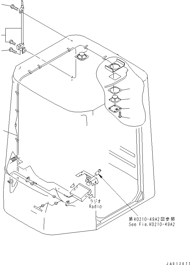 Схема запчастей Komatsu WA470-3 - КАБИНА ROPS (АНТЕННА И ГРОМКОГОВОРИТ.) (С AM/FM РАДИО)(№-) КАБИНА ОПЕРАТОРА И СИСТЕМА УПРАВЛЕНИЯ
