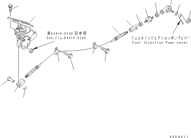 Схема запчастей Komatsu WA470-3 - ПЕДАЛЬ АКСЕЛЕРАТОРАAND МЕХАНИЗМ КАБИНА ОПЕРАТОРА И СИСТЕМА УПРАВЛЕНИЯ