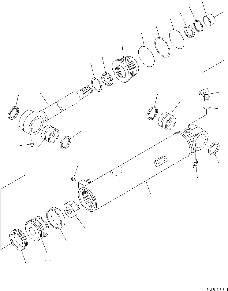 Схема запчастей Komatsu WA470-3 - ЦИЛИНДР РУЛЕВ. УПР-Я(№-) ОСНОВН. КОМПОНЕНТЫ И РЕМКОМПЛЕКТЫ