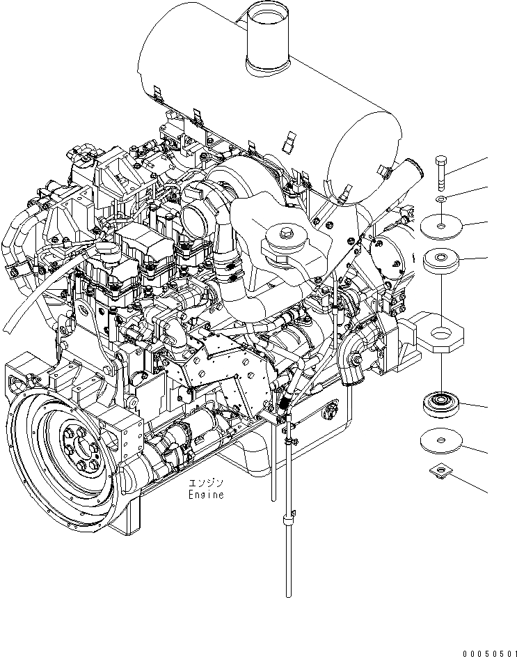Схема запчастей Komatsu WA470-6 - КРЕПЛЕНИЕ ДВИГАТЕЛЯ(№8-) КОМПОНЕНТЫ ДВИГАТЕЛЯ