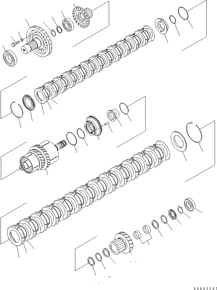 Схема запчастей Komatsu WA470-6 - ТРАНСМИССИЯ (РЕВЕРС, 2-Я МУФТА)(№9-) СИЛОВАЯ ПЕРЕДАЧА