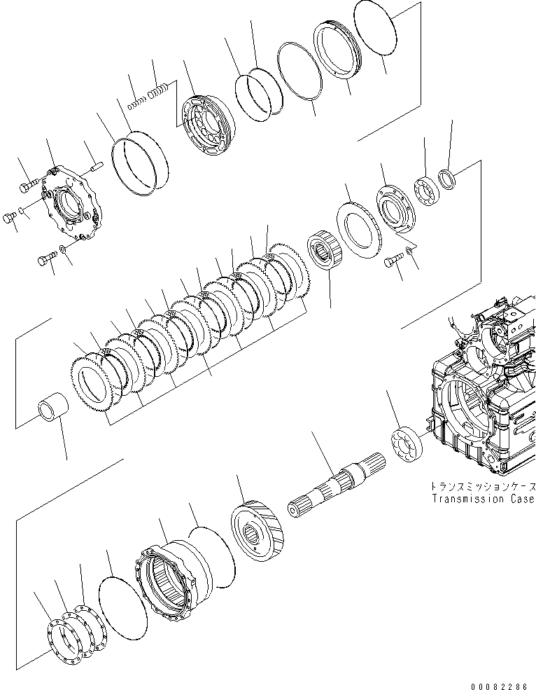 Схема запчастей Komatsu WA470-6 - ТРАНСМИССИЯ (ВЫХОДНОЙ ВАЛ)(№9-) СИЛОВАЯ ПЕРЕДАЧА