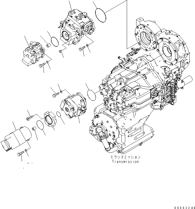 Схема запчастей Komatsu WA470-6 - ГИДР. НАСОС.(№9-) ГИДРАВЛИКА