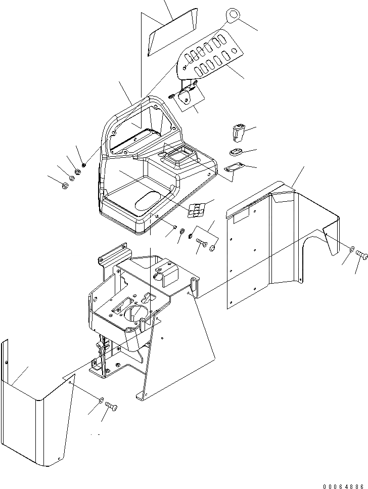 Схема запчастей Komatsu WA470-6 - УПРАВЛЕНИЕ ПОГРУЗКОЙ (COVER) (ДЛЯ MULTI FUNCTION MONO РЫЧАГ)(№8-) КАБИНА ОПЕРАТОРА И СИСТЕМА УПРАВЛЕНИЯ