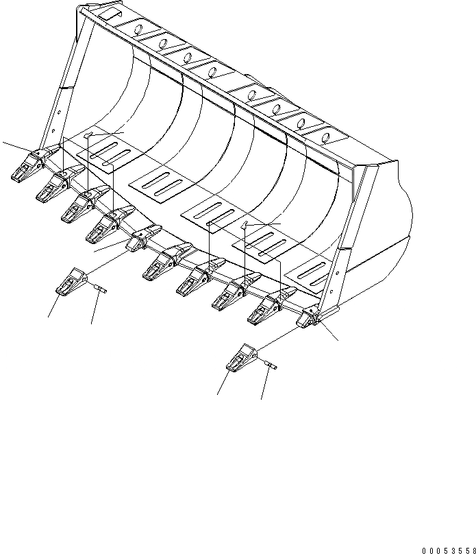 Схема запчастей Komatsu WA470-6 - СЪЕМНЫЕ ЗУБЬЯ(ШИР. TIP)(№8-) РАБОЧЕЕ ОБОРУДОВАНИЕ