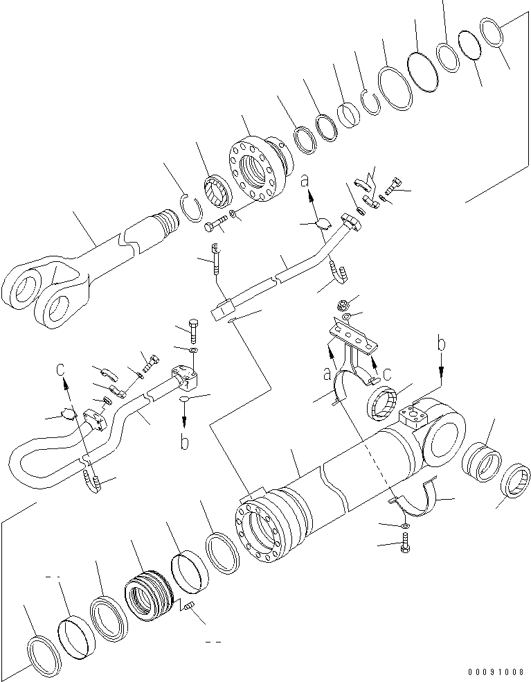 Схема запчастей Komatsu WA470-6 - ГИДРОЦИЛИНДР ПОДЪЕМА (ВНУТР. ЧАСТИ) ЛЕВ.(№97-) ОСНОВН. КОМПОНЕНТЫ И РЕМКОМПЛЕКТЫ