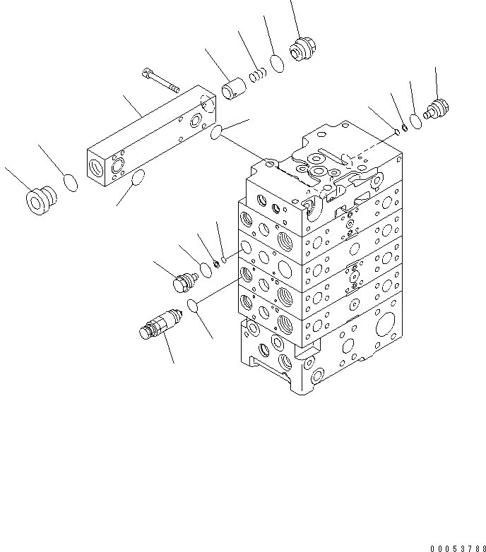 Схема запчастей Komatsu WA470-6 - ОСНОВН. КЛАПАН (3-Х СЕКЦИОНН.) (ECSS LESS) (/)(№8-) ОСНОВН. КОМПОНЕНТЫ И РЕМКОМПЛЕКТЫ