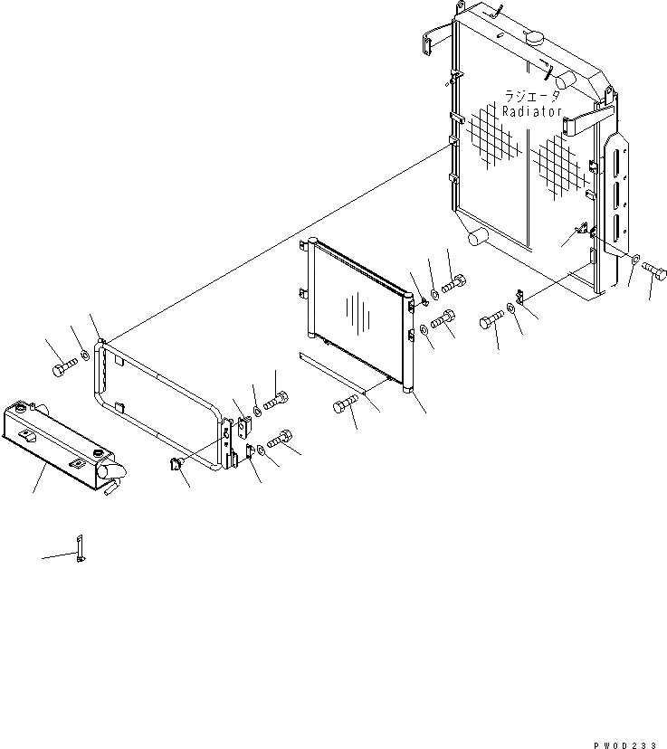 Схема запчастей Komatsu WA470-5 - РАДИАТОР (МАСЛООХЛАДИТЕЛЬ КРЕПЛЕНИЕ) СИСТЕМА ОХЛАЖДЕНИЯ