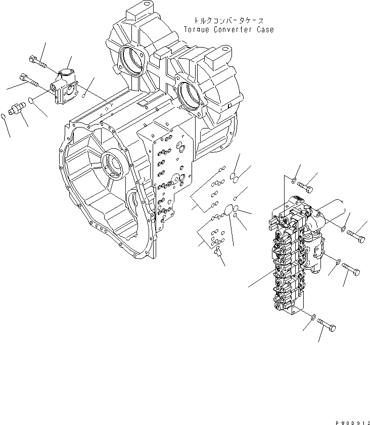 Схема запчастей Komatsu WA470-5 - ТРАНСМИССИЯ (УПРАВЛЯЮЩ. КЛАПАН И КРЕПЛЕНИЕ) (С БЛОКИР.UP) СИЛОВАЯ ПЕРЕДАЧА