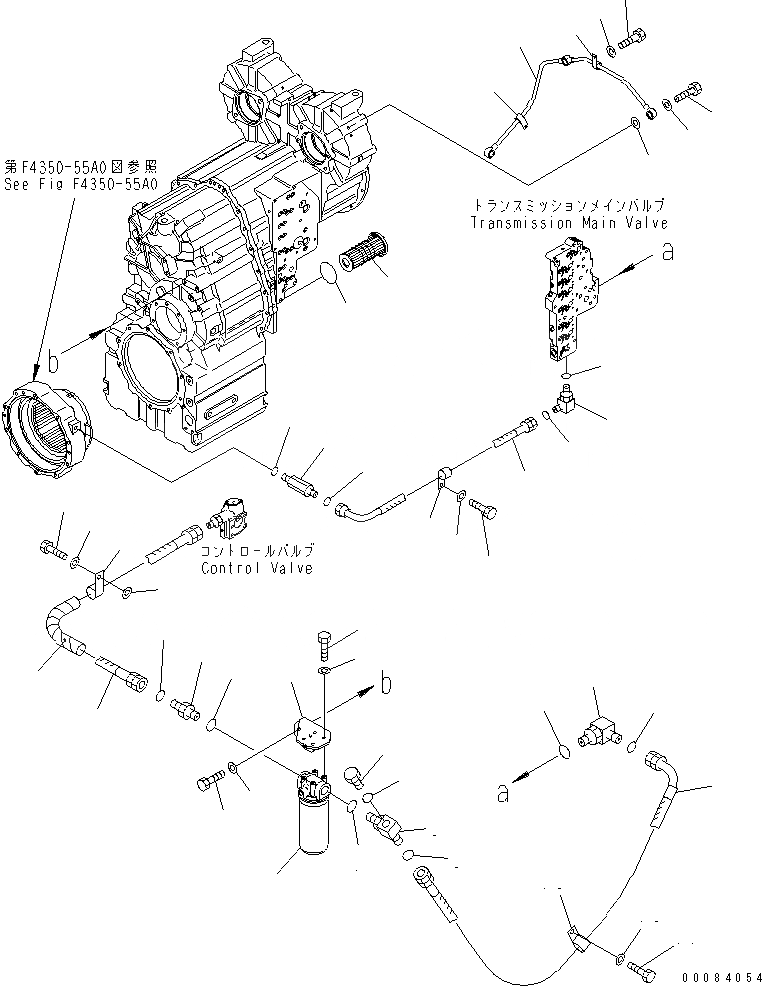 Схема запчастей Komatsu WA470-5 - ТРАНСМИССИЯ (ТРУБЫ) СИЛОВАЯ ПЕРЕДАЧА