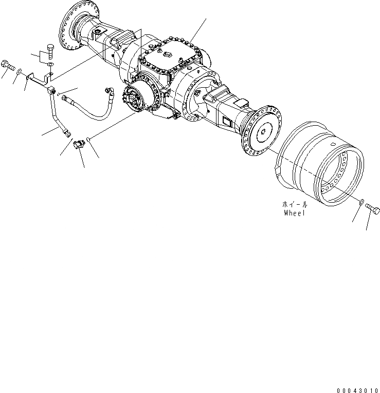 Схема запчастей Komatsu WA470-5 - ЗАДН. МОСТ КРЕПЛЕНИЕ (ДЛЯ ТОРМОЗ. ОХЛАЖД-Е) СИЛОВАЯ ПЕРЕДАЧА