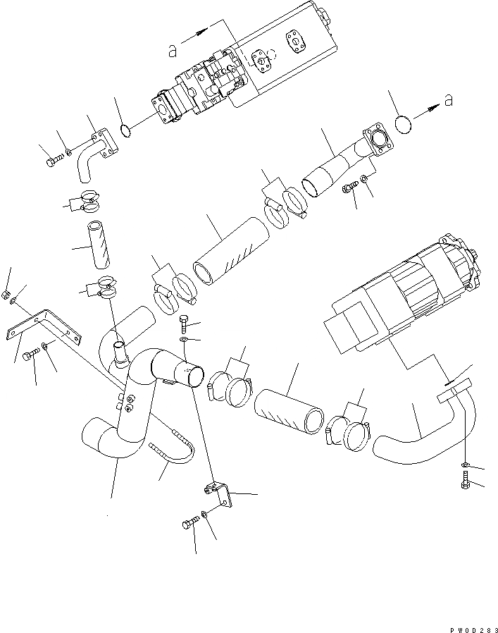 Схема запчастей Komatsu WA470-5 - ГИДР. НАСОС. (ВСАСЫВ.) ГИДРАВЛИКА