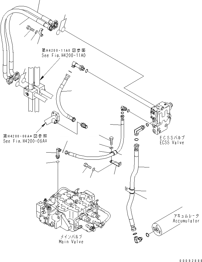 Схема запчастей Komatsu WA470-5 - ГИДРОЛИНИЯ (ЛИНИЯ ECSS) ГИДРАВЛИКА