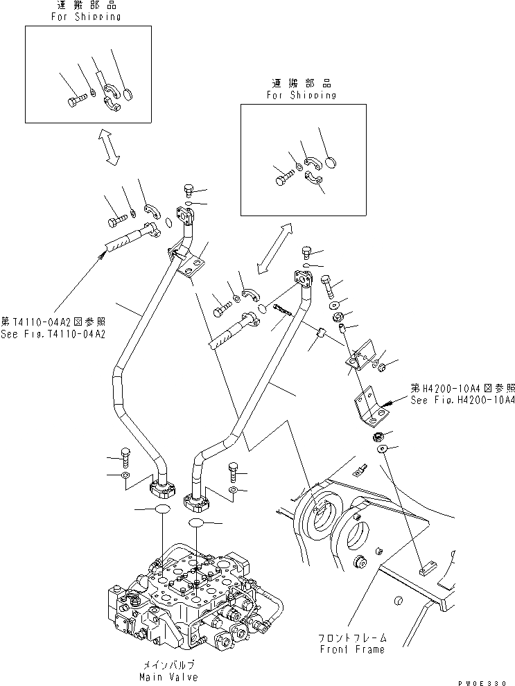 Схема запчастей Komatsu WA470-5 - ГИДРОЛИНИЯ (ТРУБКА И КРЕПЛЕНИЕ ПАТРУБКОВ) (ДЛЯ 3-Х СЕКЦИОНН. КЛАПАН) ГИДРАВЛИКА