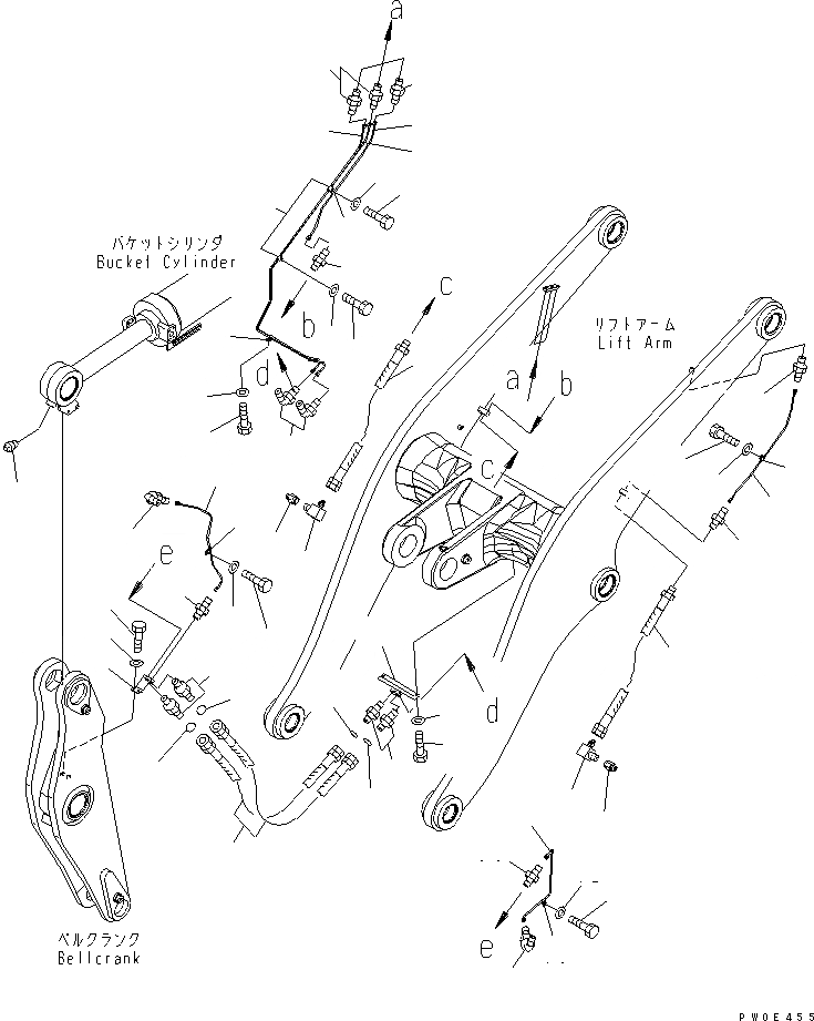 Схема запчастей Komatsu WA470-5 - УДАЛЕННАЯ СМАЗКА (ПОГРУЗ.) (ДЛЯ УДАЛЕННАЯ СМАЗКА) ОСНОВНАЯ РАМА И ЕЕ ЧАСТИ