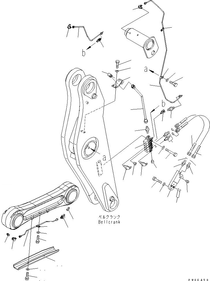 Схема запчастей Komatsu WA470-5 - УДАЛЕННАЯ СМАЗКА (РУКОЯТЬ И BELL CRANK ЛИНИЯ) (С АВТОМАТИЧ. СМАЗКОЙ) (/) ОСНОВНАЯ РАМА И ЕЕ ЧАСТИ