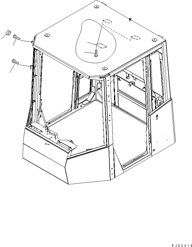 Схема запчастей Komatsu WA470-5 - КАБИНА ROPS (COVER) (КРОМЕ ЯПОН.) КАБИНА ОПЕРАТОРА И СИСТЕМА УПРАВЛЕНИЯ