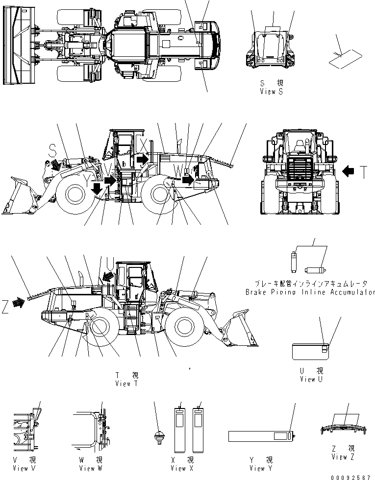 Схема запчастей Komatsu WA470-5 - МАРКИРОВКА (ФРАНЦИЯ) (ЗАПЫЛЕНН МЕСТН. ARRANGEMENT) МАРКИРОВКА