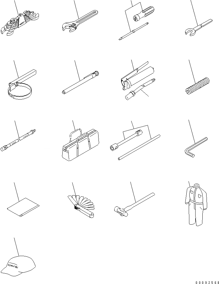 Схема запчастей Komatsu WA470-5 - ИНСТРУМЕНТ (С OVERALL И КРЫШКА¤ WRENCH ДЛЯ КОЛЕСА ВТУЛКА БОЛТ) АКСЕССУАРЫ И ИНСТРУМЕНТ