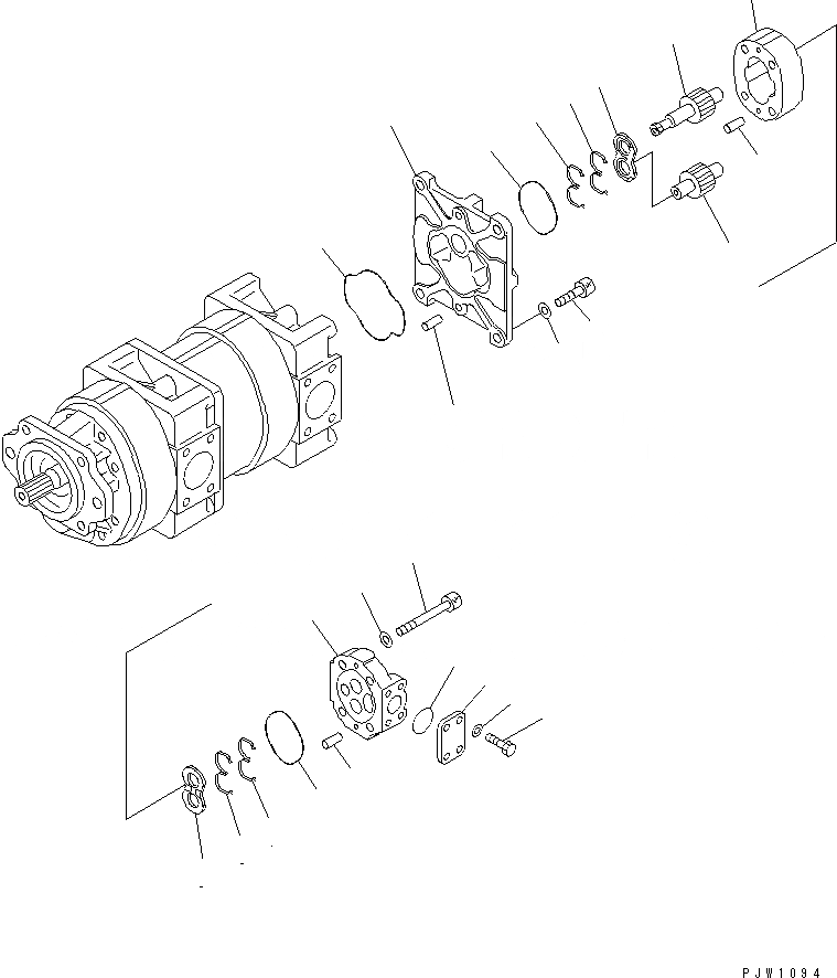 Схема запчастей Komatsu WA470-5 - ГИДР. НАСОС. (/) ОСНОВН. КОМПОНЕНТЫ И РЕМКОМПЛЕКТЫ