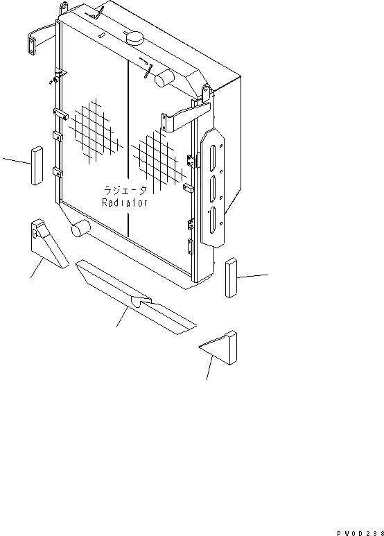 Схема запчастей Komatsu WA470-5 - РАДИАТОР (ЩИТКИ) СИСТЕМА ОХЛАЖДЕНИЯ