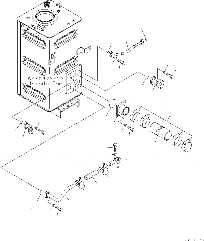 Схема запчастей Komatsu WA470-5 - ГИДР. БАК. (НИЖН. ТРУБЫ) ГИДРАВЛИКА