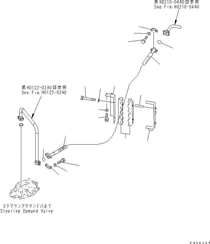 Схема запчастей Komatsu WA470-5 - ГИДРОЛИНИЯ (ПЕРЕКЛЮЧАТЕЛЬ НАСОС - ОТСЕКАЮЩ. КЛАПАН) ГИДРАВЛИКА