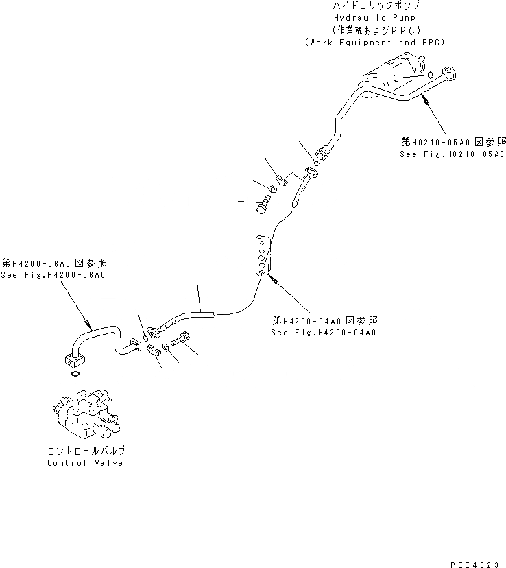 Схема запчастей Komatsu WA470-5 - ГИДРОЛИНИЯ (ЛИНИЯ ПОДАЧИ) ГИДРАВЛИКА
