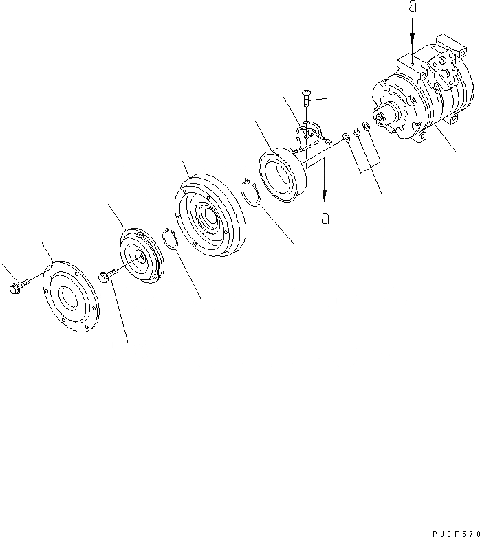 Схема запчастей Komatsu WA470-5 - КОМПРЕССОР В СБОРЕ (ВНУТР. ЧАСТИ) КАБИНА ОПЕРАТОРА И СИСТЕМА УПРАВЛЕНИЯ