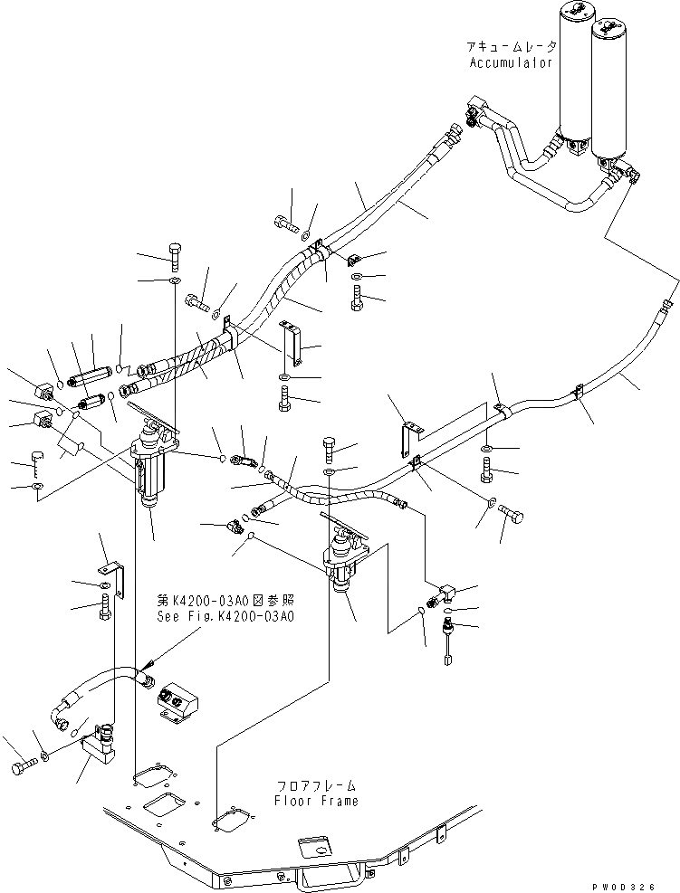 Схема запчастей Komatsu WA470-5 - ОСНОВН. КОНСТРУКЦИЯ(ТОРМОЗ. ПОЛ) КАБИНА ОПЕРАТОРА И СИСТЕМА УПРАВЛЕНИЯ