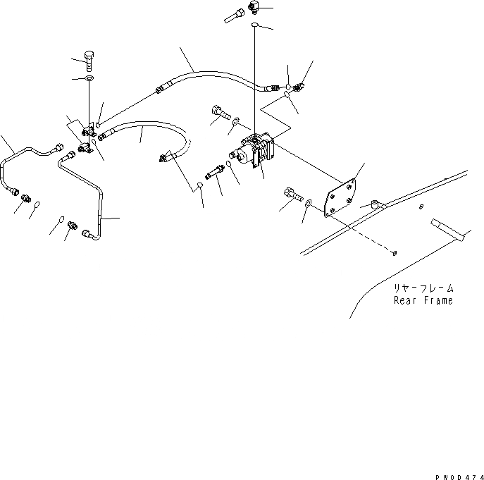 Схема запчастей Komatsu WA470-5 - ТОРМОЗНАЯ ГИДРОЛИНИЯ (ЗАДН.) КАБИНА ОПЕРАТОРА И СИСТЕМА УПРАВЛЕНИЯ