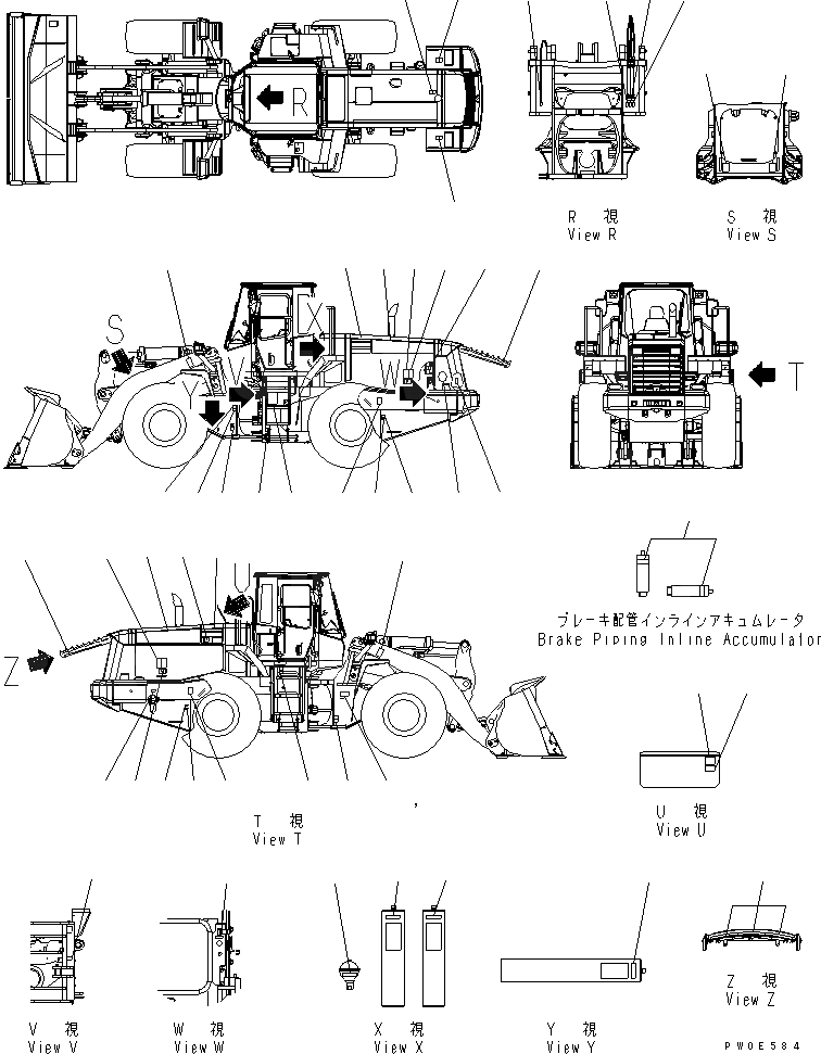 Схема запчастей Komatsu WA470-5 - МАРКИРОВКА (ДЛЯ УДАЛЕННАЯ СМАЗКА) МАРКИРОВКА