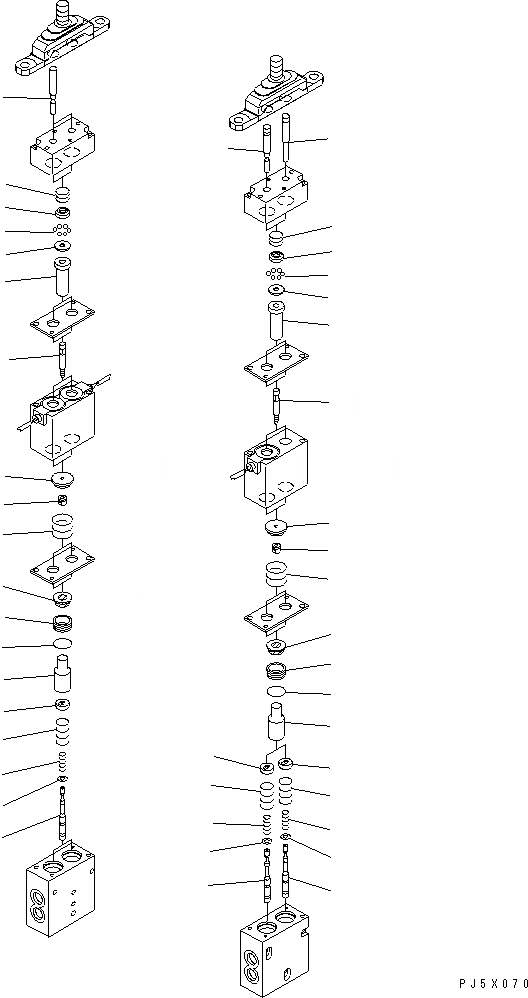 Схема запчастей Komatsu WA470-5 - КЛАПАН PPC(/) ОСНОВН. КОМПОНЕНТЫ И РЕМКОМПЛЕКТЫ