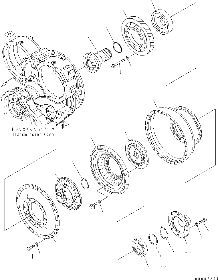 Схема запчастей Komatsu WA470-6 - ГИДРОТРАНСФОРМАТОР(№9-) СИЛОВАЯ ПЕРЕДАЧА