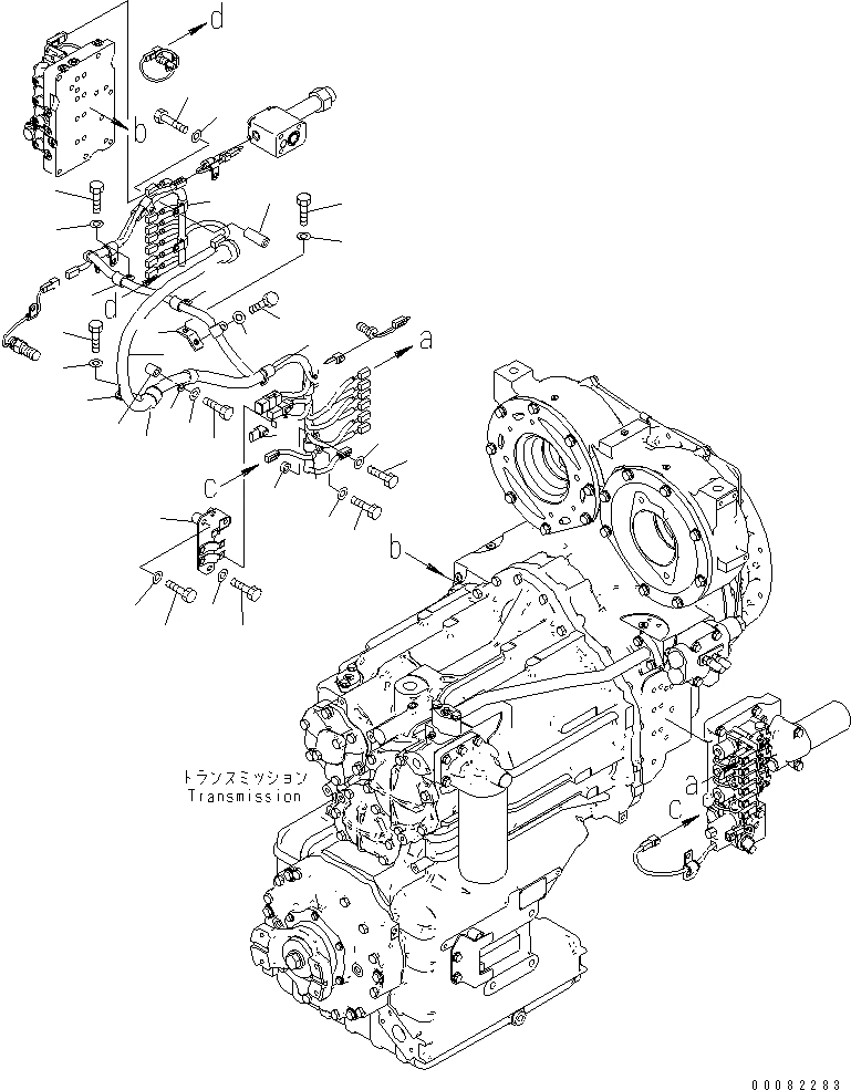 Схема запчастей Komatsu WA470-6 - ТРАНСМИССИЯ (АКСЕССУАРЫ)(/) (С БЛОКИР.-UP)(№9-) СИЛОВАЯ ПЕРЕДАЧА