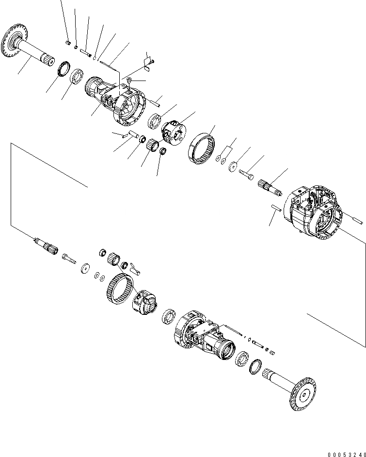 Схема запчастей Komatsu WA470-6 - ПЕРЕДНИЙ МОСТ (КОНЕЧНАЯ ПЕРЕДАЧА) (ПРАВ.)(№8-9) СИЛОВАЯ ПЕРЕДАЧА