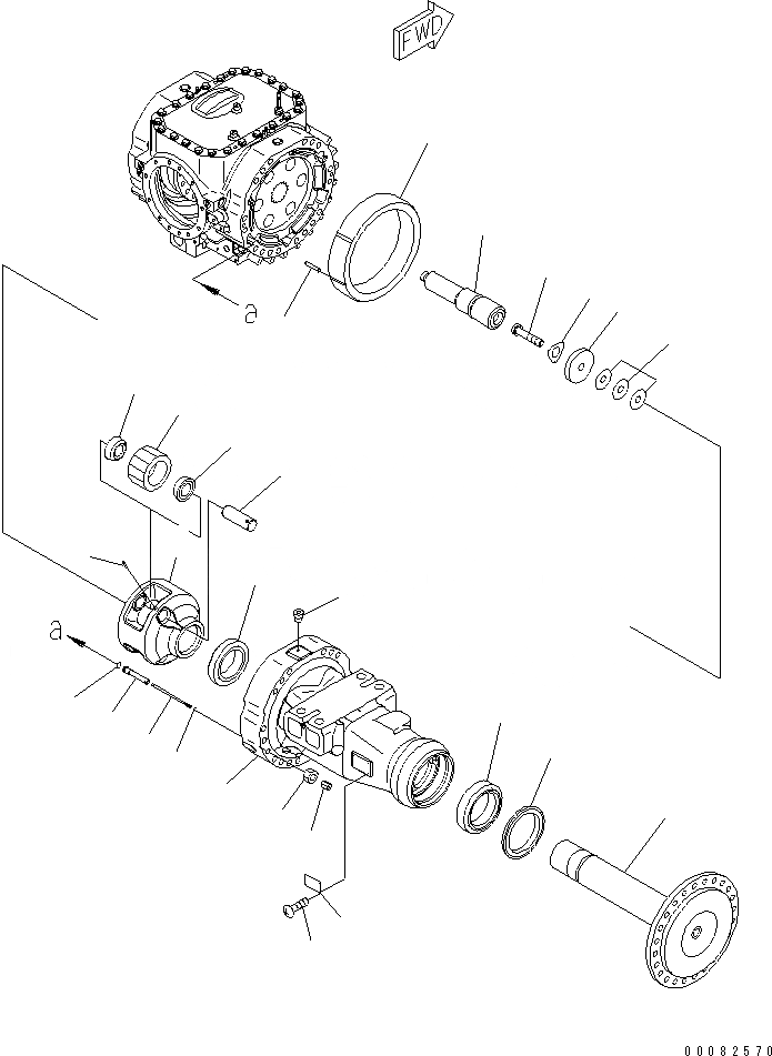 Схема запчастей Komatsu WA470-6 - ПЕРЕДНИЙ МОСТ (КОНЕЧНАЯ ПЕРЕДАЧА) (ПРАВ.)(№9-) СИЛОВАЯ ПЕРЕДАЧА